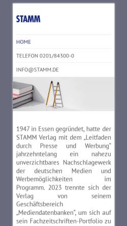 Vorschau der mobilen Webseite www.stamm.de, STAMM Verlag GmbH