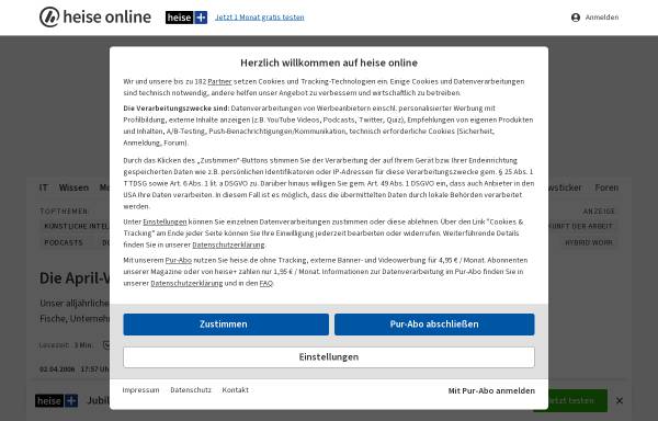 Vorschau von www.heise.de, Die April-Verschwörung - Heise Online