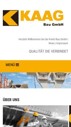 Vorschau der mobilen Webseite www.kaag-bau.com, KAAG - Bau GmbH