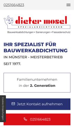 Vorschau der mobilen Webseite www.mosel-spezialabdichtungen.de, Mosel Spezialabdichungen Co. KG