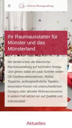 Vorschau der mobilen Webseite www.schwarte-raumgestaltung.de, Andreas Schwarte, Raumausstattermeister