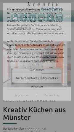 Vorschau der mobilen Webseite www.kreativ-kuechen-muenster.de, Kreativ Küchen Pavelic