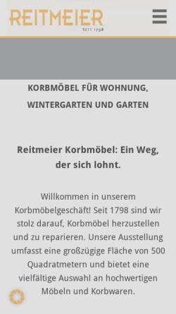 Vorschau der mobilen Webseite www.reitmeier-korbmoebel.de, Reitmeier Korbmöbel