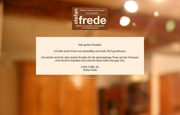 Vorschau von www.frede-restaurierungen.de, Frede Antiquitäten Möbel-Restaurierungen