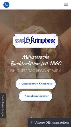 Vorschau der mobilen Webseite krimphove.de, H. Krimphove GmbH