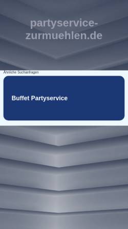 Vorschau der mobilen Webseite www.partyservice-zurmuehlen.de, Party- und Lieferservice zur Mühlen