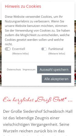 Vorschau der mobilen Webseite www.siedershof.de, Siedershof Schwäbisch Hall