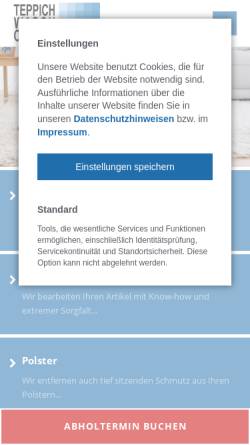 Vorschau der mobilen Webseite www.teppich-pflege.de, Exquisit Reinigungs-Service, Inhaberin Helga Metzger