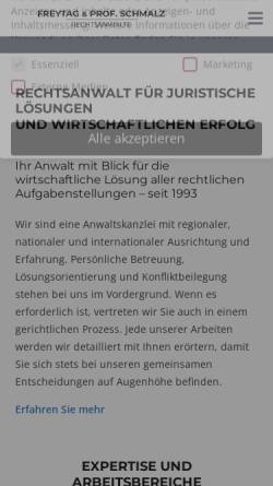 Vorschau der mobilen Webseite www.rechtsanwaelte-freytag.de, Freytag und Prof. Schmalz GbR