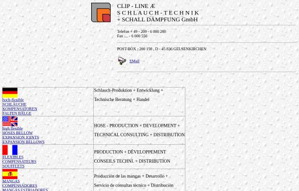 Vorschau von www.clip-line.com, Clip Line Schlauch-Technik + Schalldämpfung GmbH