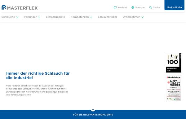 Vorschau von www.masterflex.de, Masterflex AG