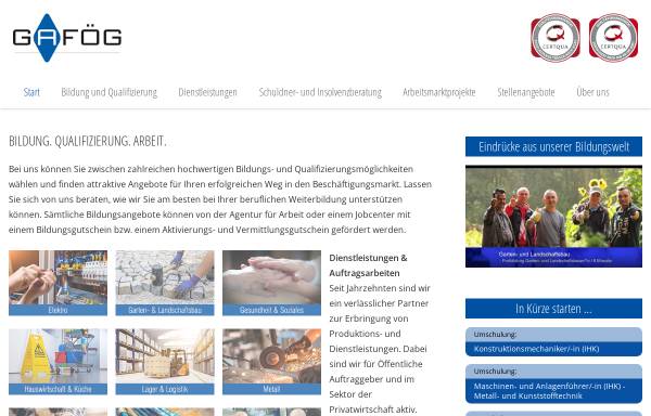 Vorschau von www.gafoeg.de, Gafög Arbeitsförderungsgesellschaft gGmbH