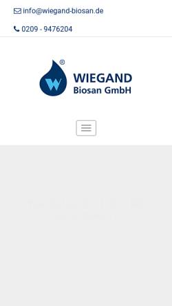 Vorschau der mobilen Webseite www.wiegand-biosan.de, Wiegand Biosan GmbH