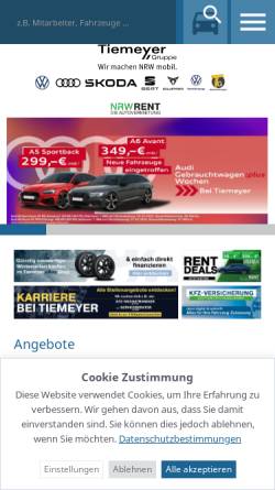 Vorschau der mobilen Webseite www.tiemeyer.de, Autohaus Sieland