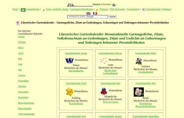 Vorschau von www.garten-literatur.de, Der etwas andere Gartenkalender