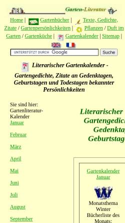 Vorschau der mobilen Webseite www.garten-literatur.de, Der etwas andere Gartenkalender