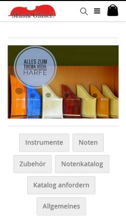 Vorschau der mobilen Webseite www.musik-glaesel.de, Musik Gläsel