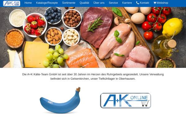 Vorschau von www.akkaelteteam.de, A+K Kälteteam - Vertrieb von tiefgefrorenen und frischen Lebensmitteln GmbH
