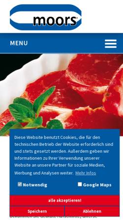 Vorschau der mobilen Webseite moors.de, Firma Heinz Moors GmbH & Co. KG
