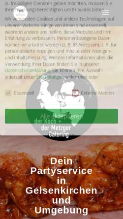 Vorschau der mobilen Webseite www.partyservicehahn.de, Jürgen Hahn Fleischerei und Partyservice