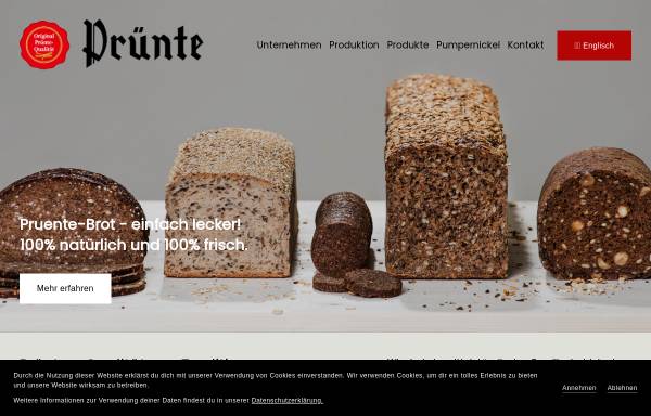 Vorschau von www.pruente-brot.de, Wilhelm Prünte GmbH