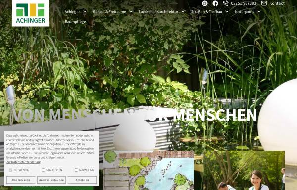 Vorschau von www.achinger.de, Achinger Garten- und Landschaftsbau GmbH