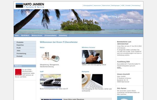Vorschau von www.janssen-it.de, Hayo Janßen IT-Systeme und Service
