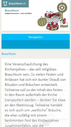 Vorschau der mobilen Webseite www.brauchtum.de, Religiöses Brauchtum