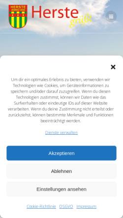 Vorschau der mobilen Webseite herste.de, Herste