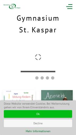 Vorschau der mobilen Webseite www.st-kaspar.de, Gymnasium St. Kaspar