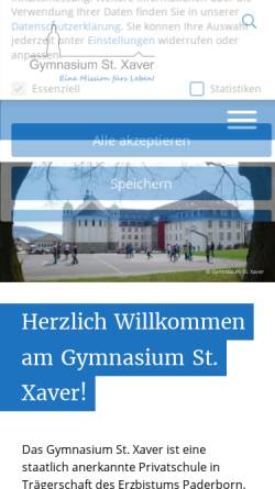 Vorschau der mobilen Webseite www.st-xaver.de, Gymnasium St. Xaver