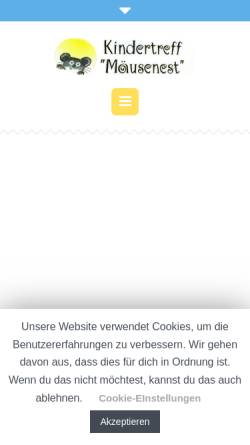 Vorschau der mobilen Webseite www.maeusenest.de, Kindertreff