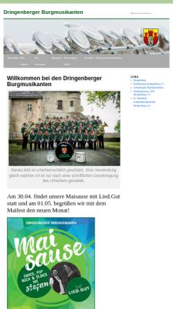 Vorschau der mobilen Webseite www.burgmusikanten.de, Dringenberger Burgmusikanten e.V.