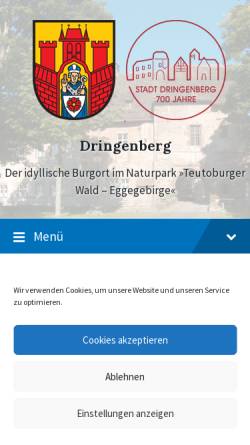 Vorschau der mobilen Webseite www.fanfarenzug-dringenberg.de, Fanfarenzug Dringenberg e.V.