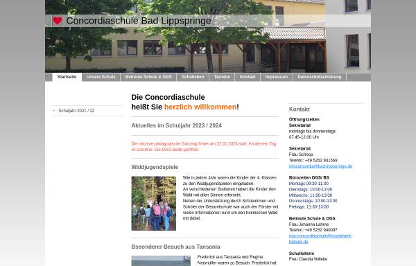 Vorschau von www.concordiaschule.de, Concordiaschule