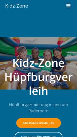 Vorschau der mobilen Webseite www.kidz-zone.de, Kidz-Zone Hüpfburgvermietung Nicholas Ellis