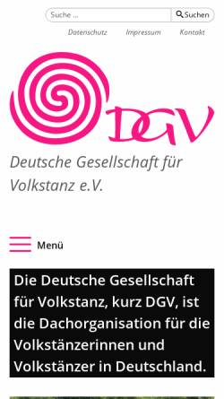 Vorschau der mobilen Webseite volkstanz.de, Deutsche Gesellschaft für Volkstanz e.V. (DGV)