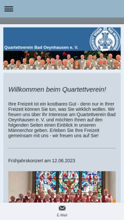 Vorschau der mobilen Webseite www.quartettverein-badoeynhausen.de, Quartett Verein Bad Oeynhausen e. V.