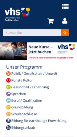 Vorschau der mobilen Webseite www.vhs-badsalzuflen.de, Volkshochschule Bad Salzuflen
