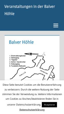 Vorschau der mobilen Webseite www.balver-hoehle.de, Balver Höhle