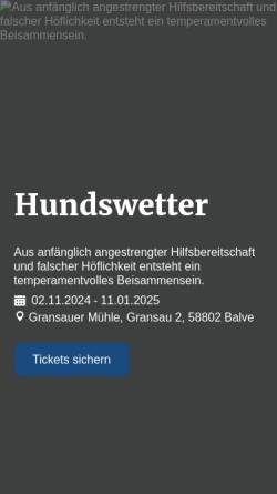 Vorschau der mobilen Webseite www.festspiele-balver-hoehle.de, Festspiele Balver Höhle e.V.