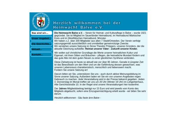 Vorschau von www.heimwacht-balve.de, Heimwacht Balve e.V.