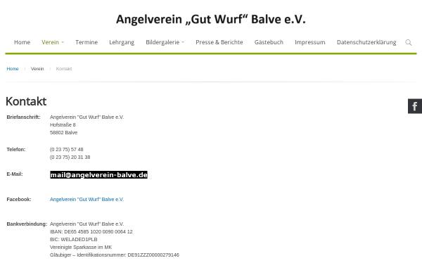 Vorschau von www.angelverein-balve.de, Angelverein Gut Wurf e.V.