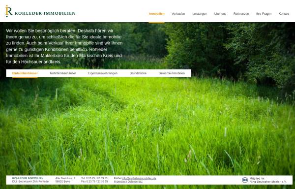 Vorschau von www.rohleder-immobilien.de, Immobilien, Dipl.-Betriebswirt Dirk Rohleder