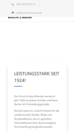 Vorschau der mobilen Webseite www.schulte-becker.de, Kettenfabrik, Schulte und Becker GmbH & Co. KG