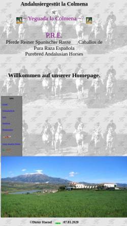 Vorschau der mobilen Webseite www.andalusian.net, Yeguada la Colmena