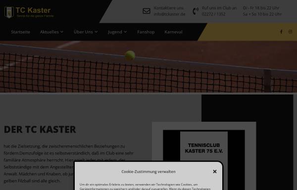 Vorschau von www.tckaster.de, Tennisclub Kaster 75 e.V.