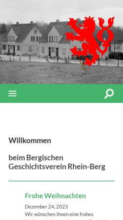 Vorschau der mobilen Webseite bgv-rhein-berg.de, Bergischer Geschichtsverein