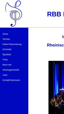 Vorschau der mobilen Webseite www.rbb-bensberg.de, Rheinisch-Bergische Bläserphilharmonie Bensberg e.V.