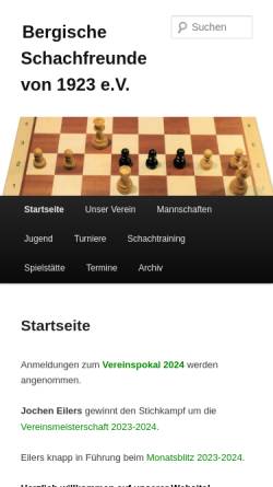 Vorschau der mobilen Webseite bsf1923.de, Bergische Schachfreunde BSF von 1923 e.V.